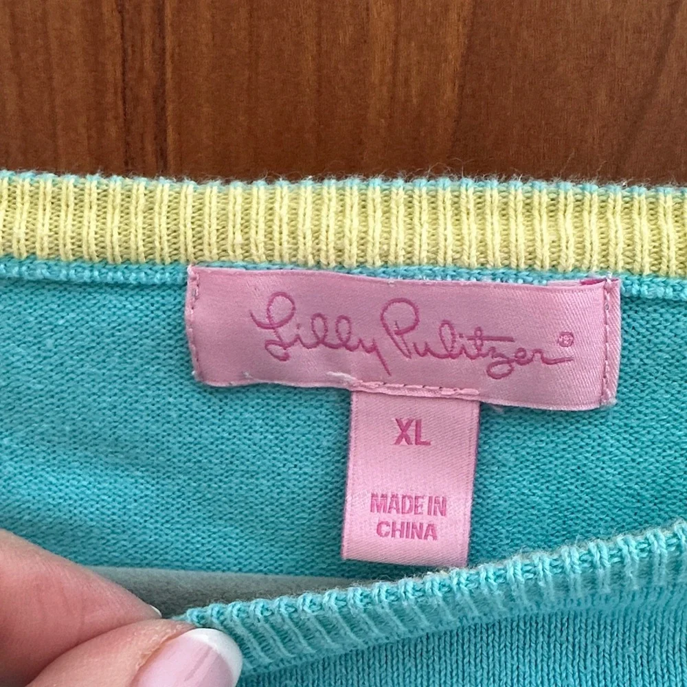 Lilly Pulitzer Turquoise Crew Neck Sweater - Picture 3 of 6